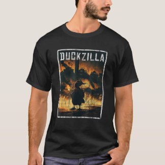 Camiseta Duckzilla Retro Poster Set Funny Duck Aparato F