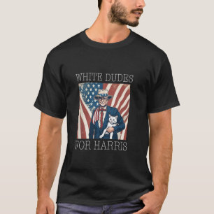 Camiseta Dudas blancas para papá gato negro patriota estado
