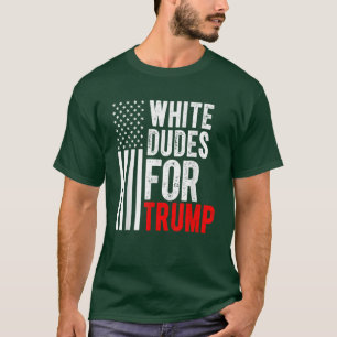Camiseta Dudas blancas por la bandera estadounidense de Tru