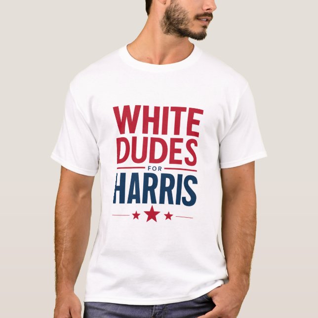 Camiseta Dudes Blancas Para Las Elecciones Harris Kamala Ha (Anverso)
