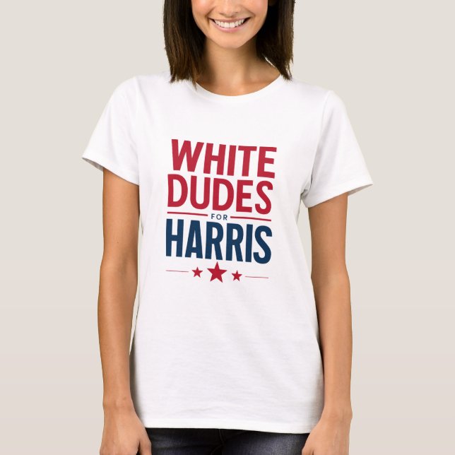 Camiseta Dudes Blancas Para Las Elecciones Harris Kamala Ha (Anverso)