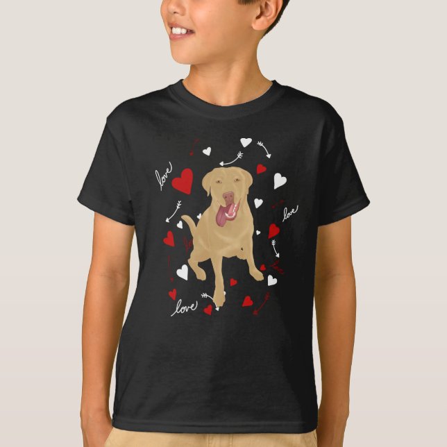 Camiseta Dudley Labrador Día de San Valentín (Anverso)