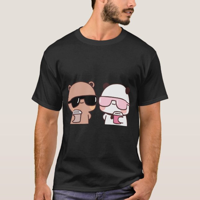 Camiseta Dudu Bear Y Bubu Panda Comer Café Togetherâ  Gene (Anverso)