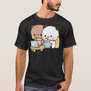 Camiseta Dudu Bear Y Bubu Panda Mirando La Película Juntos