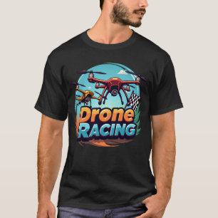 Camiseta Duel de Carreras de drones - Velocidad y banderas