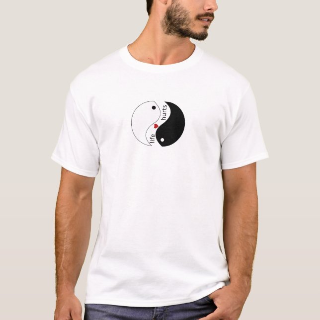Camiseta Duele cuando amas, Yin Yang, Life Quote. (Anverso)