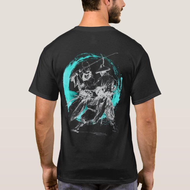 Camiseta Duelo de Samuráis 3 Azul Oscuro (Reverso)