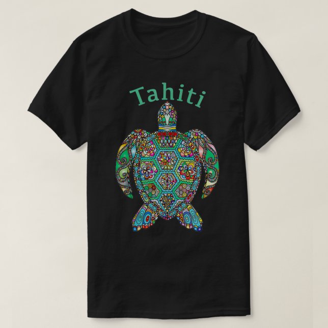 Camiseta Duelo de tortugas tribales de Tahiti para mujeres (Diseño del anverso)