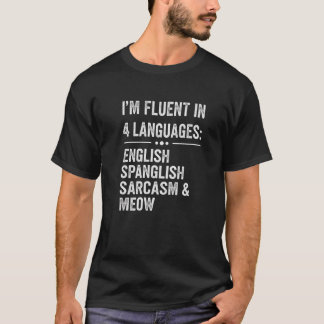 Camiseta Dueña Amante de Gatos Divertida en Espanglish Flui
