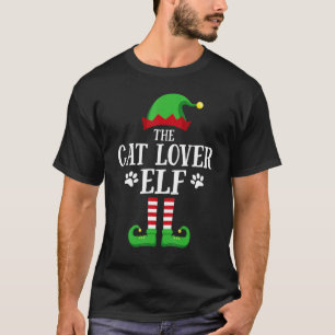 Camiseta Duende Amante De Los Gatos Pijama De Navidad Para