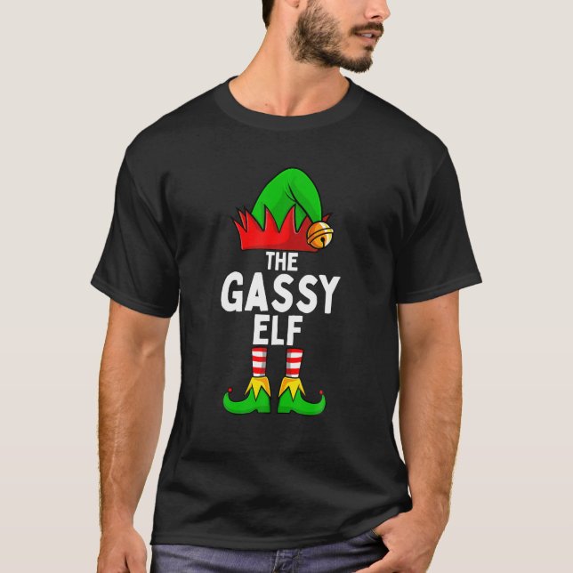 Camiseta Duende con Gases Navidad Familiar Combinada (Anverso)