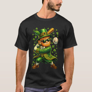 Camiseta Duende de béisbol catcher trébol Día de San Patric