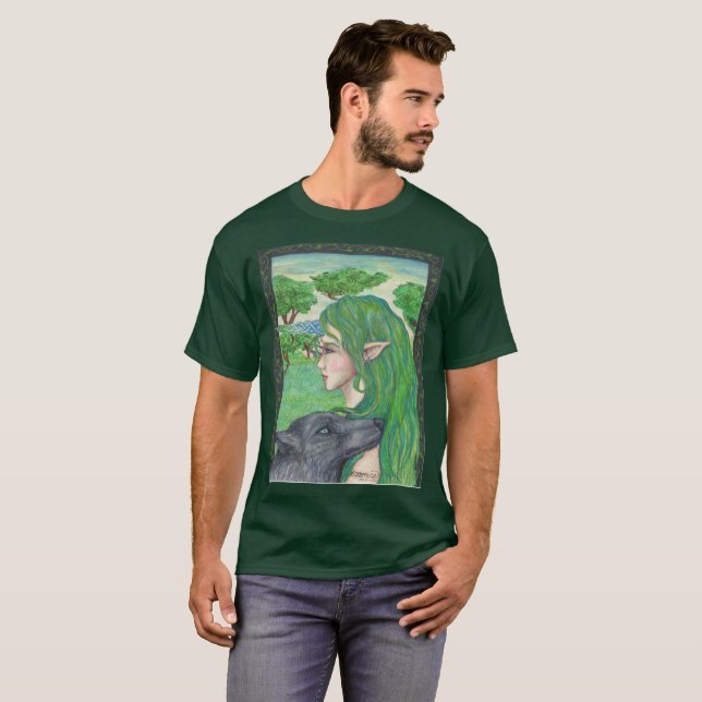 Camiseta Duende de hadas irlandés céltico mágico de la (Anverso completo)
