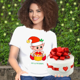 Camiseta Duende de Navidad Bonito y Alegre
