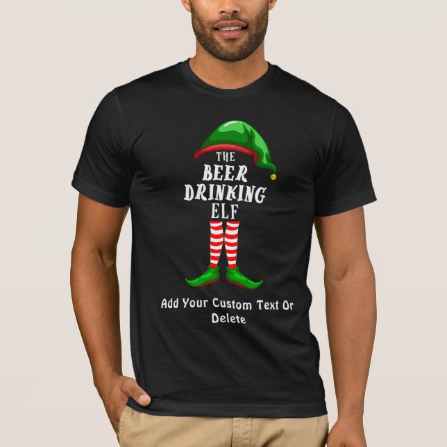 Camiseta Duende de Navidad El ELF bebedor de cerveza (Anverso)