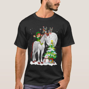 Camiseta Duende de Navidad montando reno caballo muñeco de 