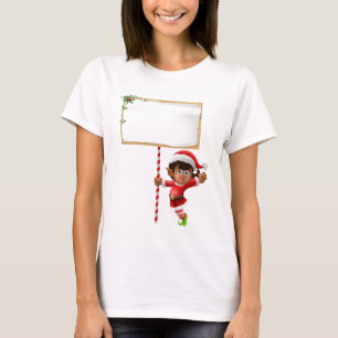 Camiseta Duende del navidad que lleva a cabo una muestra