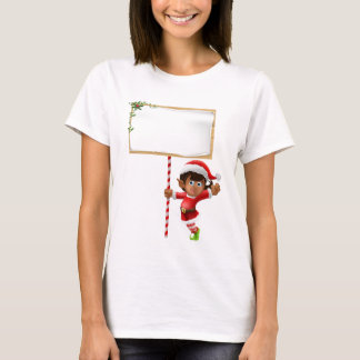 Camiseta Duende del navidad que lleva a cabo una muestra
