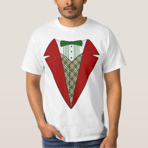 Camiseta Duende del smoking del navidad, rojo y verde
