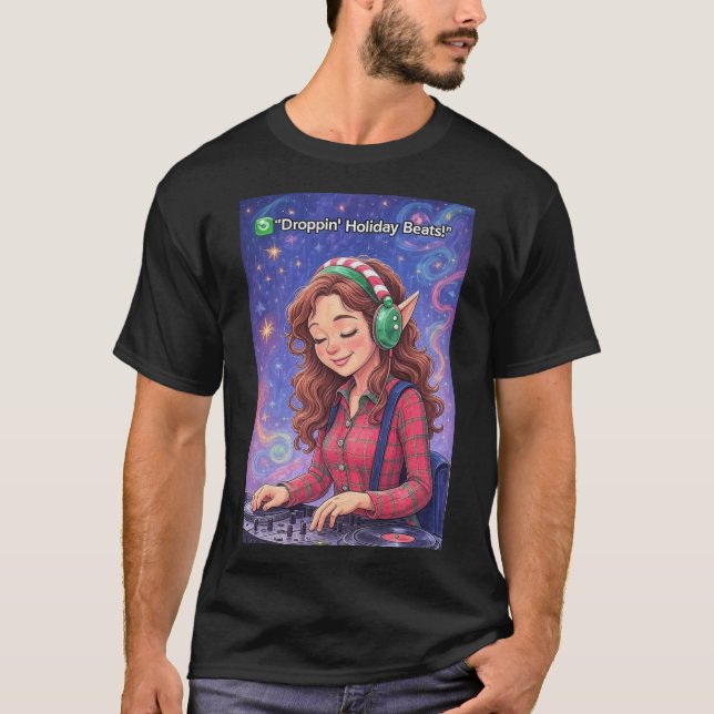 Camiseta Duende en las Cubiertas – Ritmos Navideños, hombre (Anverso)