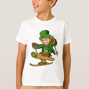 Camiseta Duende esquiador día de San Patricio esquí