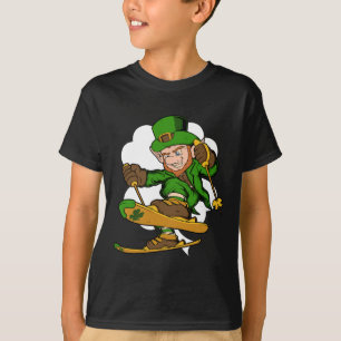 Camiseta Duende esquiador día de San Patricio esquí