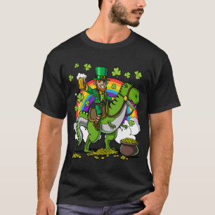 Camiseta Duende montando dinosaurio T-Rex