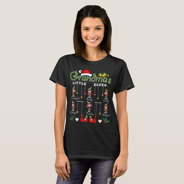 Camiseta duendes de la abuela del navidad pequeños (Anverso completo)