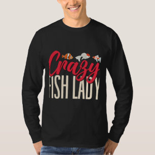 Camiseta Dueño de acuario Loco Pescador Dama Pescado Manten