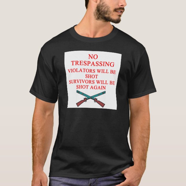 Camiseta dueño de arma ninguna violación (Anverso)