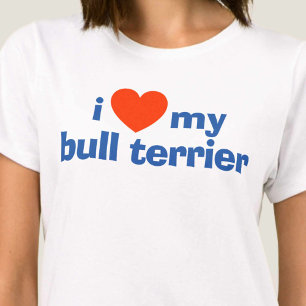 Camiseta Dueño de Bull Terrier. Corazón rojo por un Bull Te