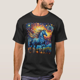 Camiseta Dueño de caballo de la noche estrellada Amante de