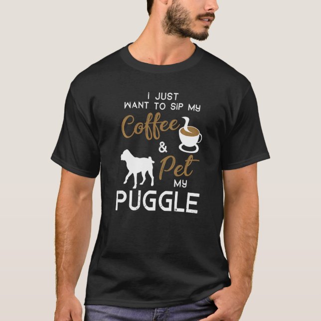 Camiseta Dueño de café de perro Puggle Navidad Cumpleaños (Anverso)