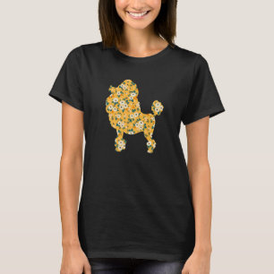 Camiseta Dueño de caniche flor Flor Perro de silueta floral