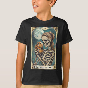 Camiseta Dueño de carta de tarot de esqueleto de cuy lindo