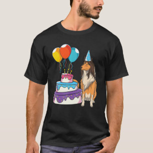 Camiseta Dueño de Collie Hijos Pastel de cumpleaños Mascota