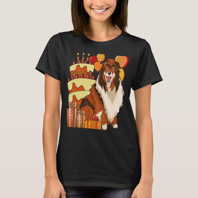 Camiseta Dueño de Collie Perro Niños Fiesta de Cumpleaños T (Anverso)