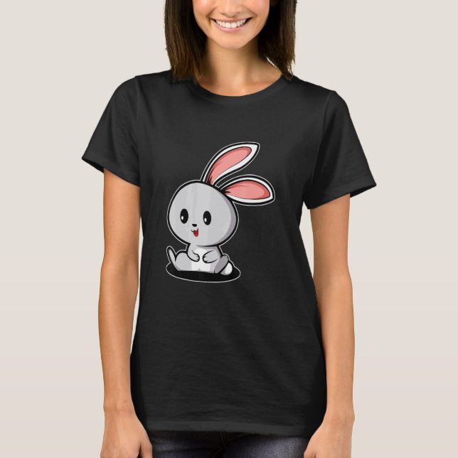 Camiseta Dueño de conejo sentado de conejito (Anverso)