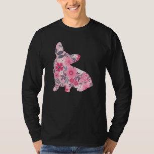 Camiseta Dueño de Corgi Lindo Flor Floral Silueta Perro Raz