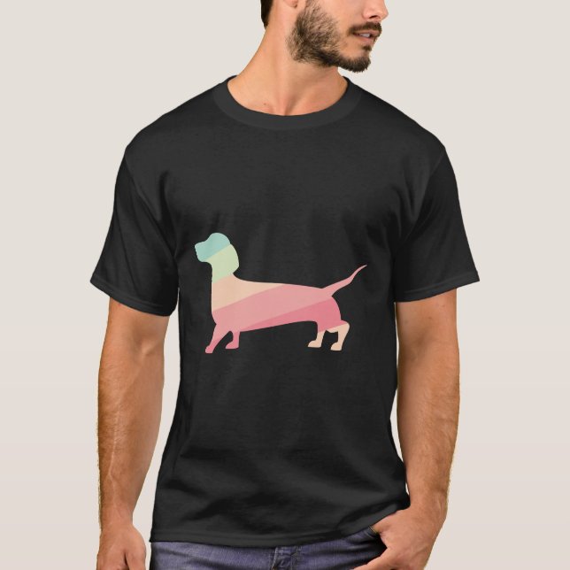 Camiseta Dueño de Dachshund, perro de la salchicha colorida (Anverso)
