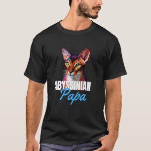 Camiseta Dueño de gato colorido lindo abisinio Papá Chico M