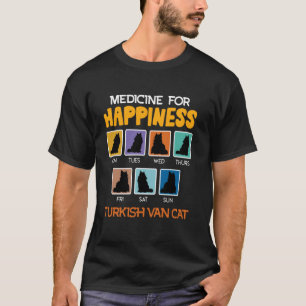 Camiseta Dueño de gato MEDICINA PARA LA FELICIDAD TURCO DE 