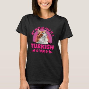 Camiseta Dueño de gato MI MEJOR MITAD ES UN VAN TURCO Diver