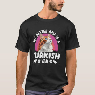 Camiseta Dueño de gato MI MEJOR MITAD ES UN VAN TURCO Diver