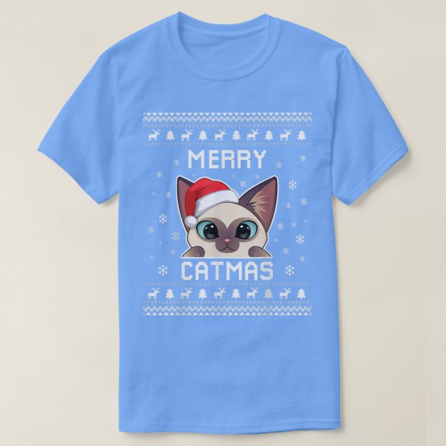 Camiseta Dueño de gato siamés Navidades feos sudan por fest (Diseño del anverso)