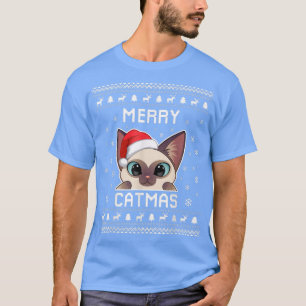 Camiseta Dueño de gato siamés Navidades feos sudan por fest