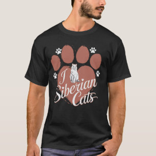 Camiseta Dueño de gato siberiano Amo los gatos siberianos