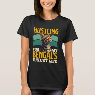 Camiseta Dueño de gato TRABAJANDO PARA EL LUXO DE MI BENGAL
