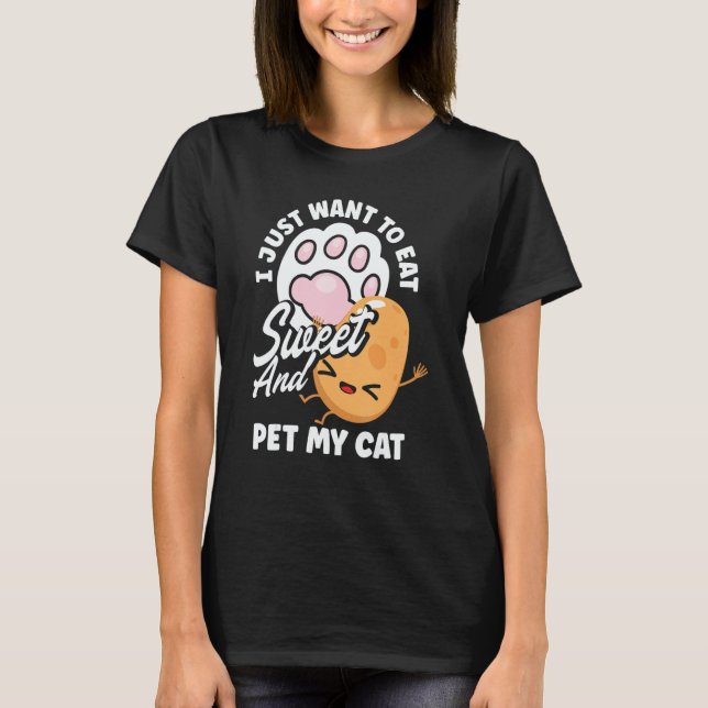 Camiseta Dueño de gato vegetal de batata (Anverso)