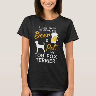 Camiseta Dueño de la cerveza Toy Fox Terrier Perro Beer Lov